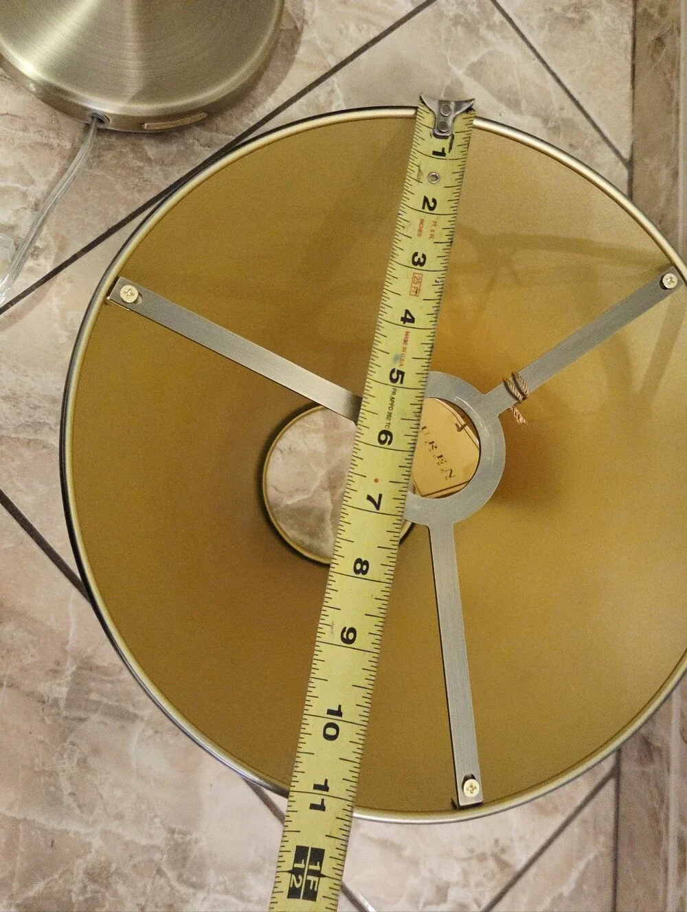 Ralph Lauren Home Brass & Leather Candlestick Buffet Lamp 30” Empire Shade NEW